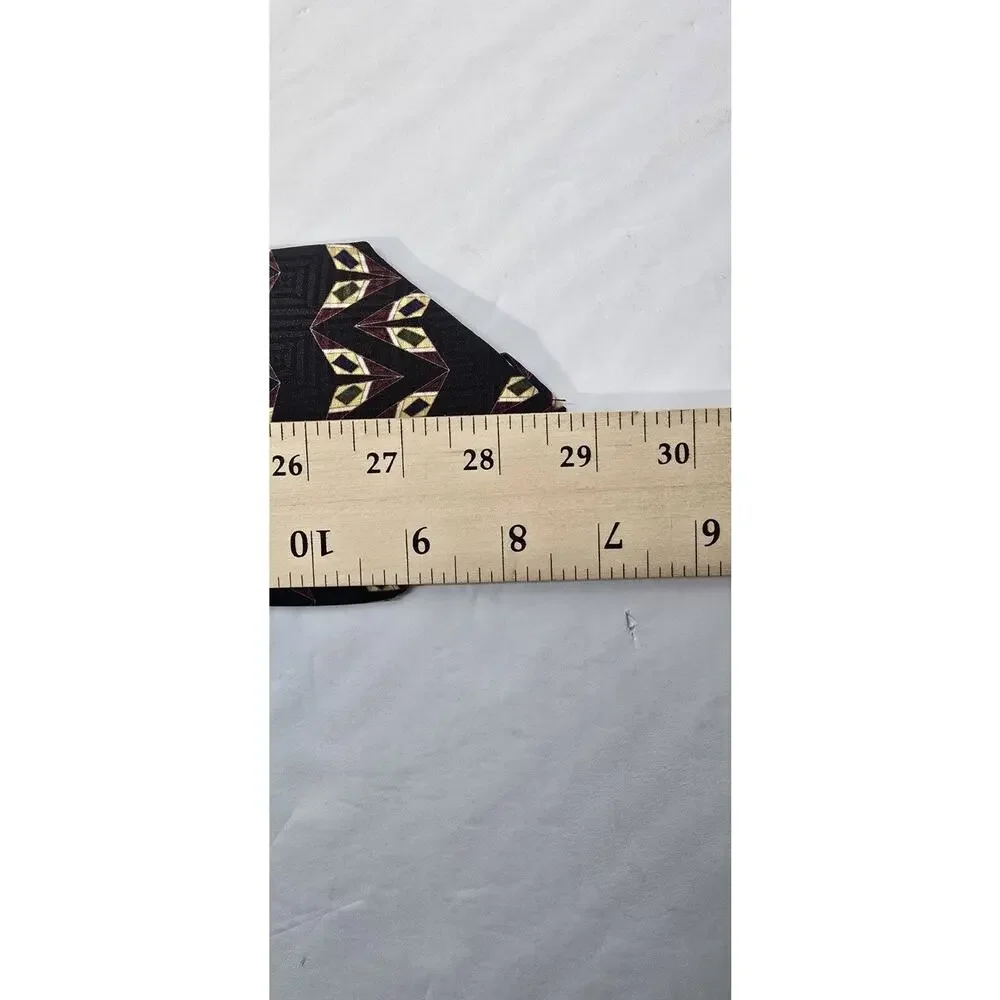 Bill Blass Tie Mens Vintage Black‎ Label Burgundy Gold Retro Silk